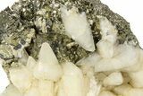 Fluorescent, Scalenohedral Calcite Crystals on Pyrite - Peru #252121-1
